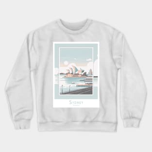 Vintage Retro Minimal Sydney Opera House Pastel Art Crewneck Sweatshirt